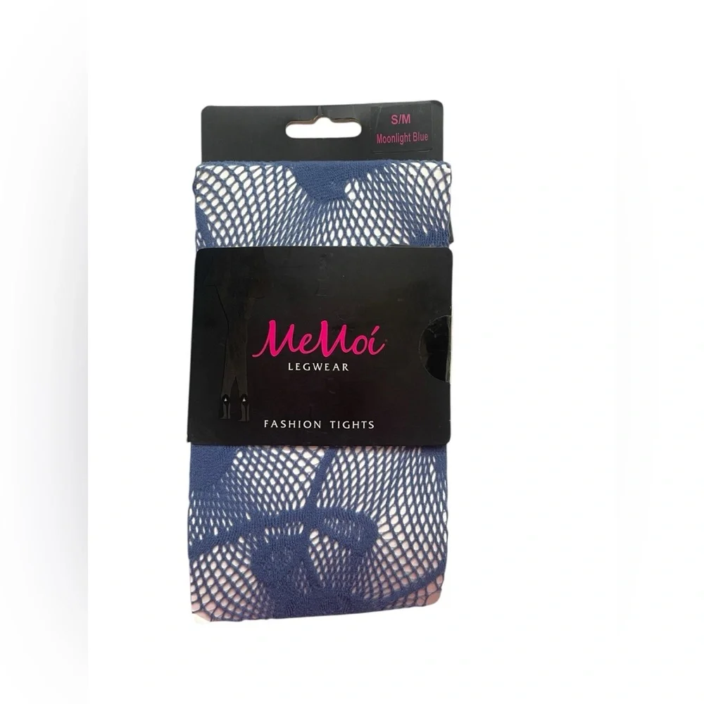 MeMoi Legwear Fashion‎ Lace Tights in Blue S/M
